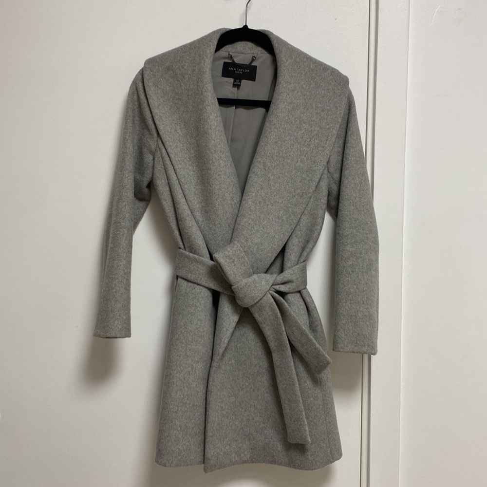 Ann Taylor Grey wrap coat